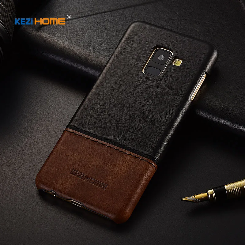 

For Samsung A8 2018 Case Cover back Hard and Genuine Leather cover phone case phone case Original phone High quality