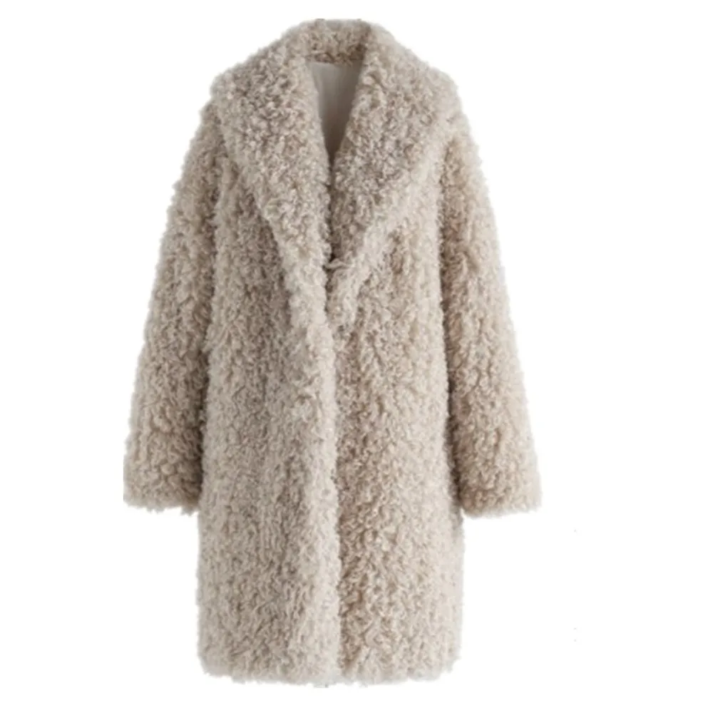 Lisa Colly, искусственный мех, женские пальто из искусственного меха, Женская куртка из овечьей шерсти, женские зимние толстые меховые пальто, женские длинные пальто, верхняя одежда