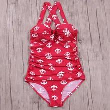 NAKIAEOI плюс размер купальники женский цельный купальник ретро Принт пэчворк пуш-ап купальник большой размер пляжные купальные костюмы M~ 4XL