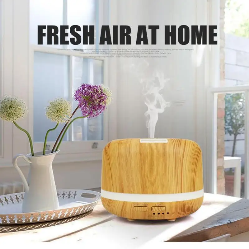

300ml Ultrasonic Air Humidifier Aromatherapy Essential Oil Mist maker led light wood grain Aroma Diffuser for Home Office