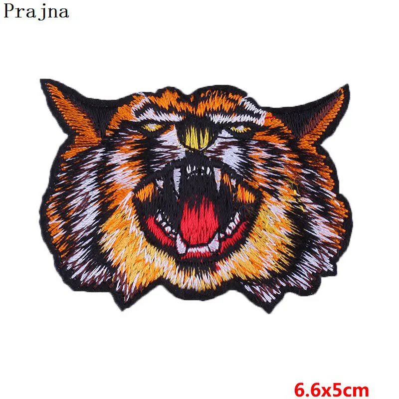 Prajna нашивки в виде животных вышитый Тигр Железный на нашивках волк стикеры "Лев" для мужчин одежда крутая модная аппликация Одежда Поставка - Цвет: Лазерный