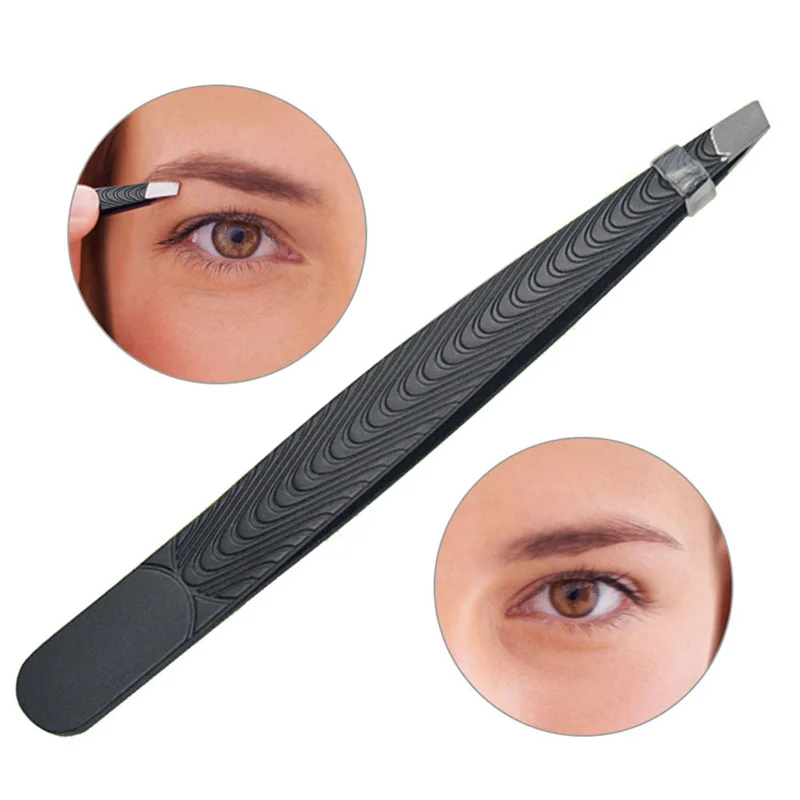 

1 PC Beauty Slanted Puller Black Stainless Steel Eye Brow Clips Makeup Tool Color Eyebrow Tweezer Hair Beauty Slanted Puller!