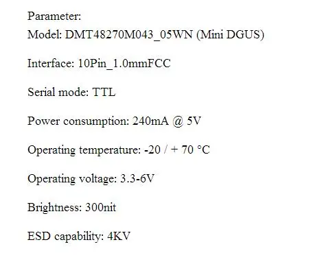 DMT48270M043_05WT 4,3 дюймов мини резистивный сенсорный экран последовательный порт экран DMT48270M043_05W DMT48270M043_05WN