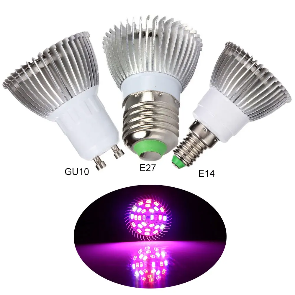 4pcs 28W Full Spectrum LED Grow Light E27 E14 GU10 plant lamp 85 265V