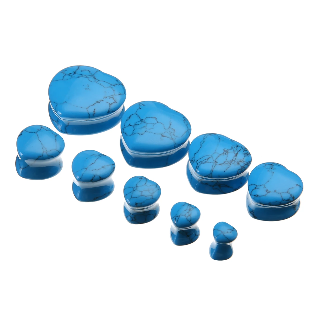 1 Pair Shellhard Heart Shaped Stone Ear Plug Fashion Flesh Tunnel Ear Expander Stretcher For Women Femme Jewelry