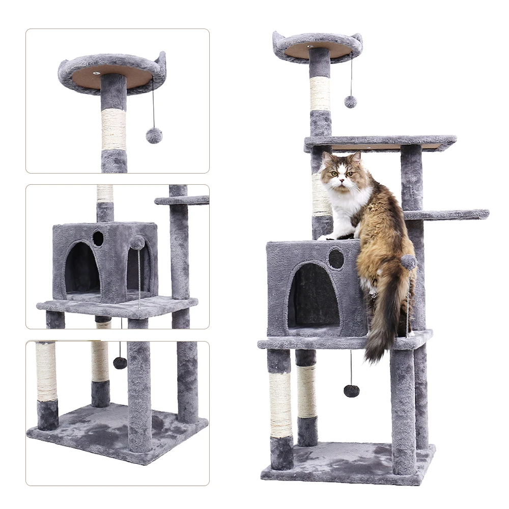 Cat Furniture Tower Condo Furniture With Cat Sleeping Protecting Scratching Post Pet Kitten House Play Castle Climbing Tree Cat Furniture Tower Condo Furniture With Cat Sleeping Protecting Scratching Post Pet Kitten House Play Castle Climbing Tree