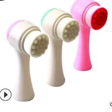 50 шт./партия мульти силиконовая ручная кисть для лица 3D мягкое волокнистое очищающее средство двухсторонняя Массажная кисть для ухода за кожей Инструменты HA519