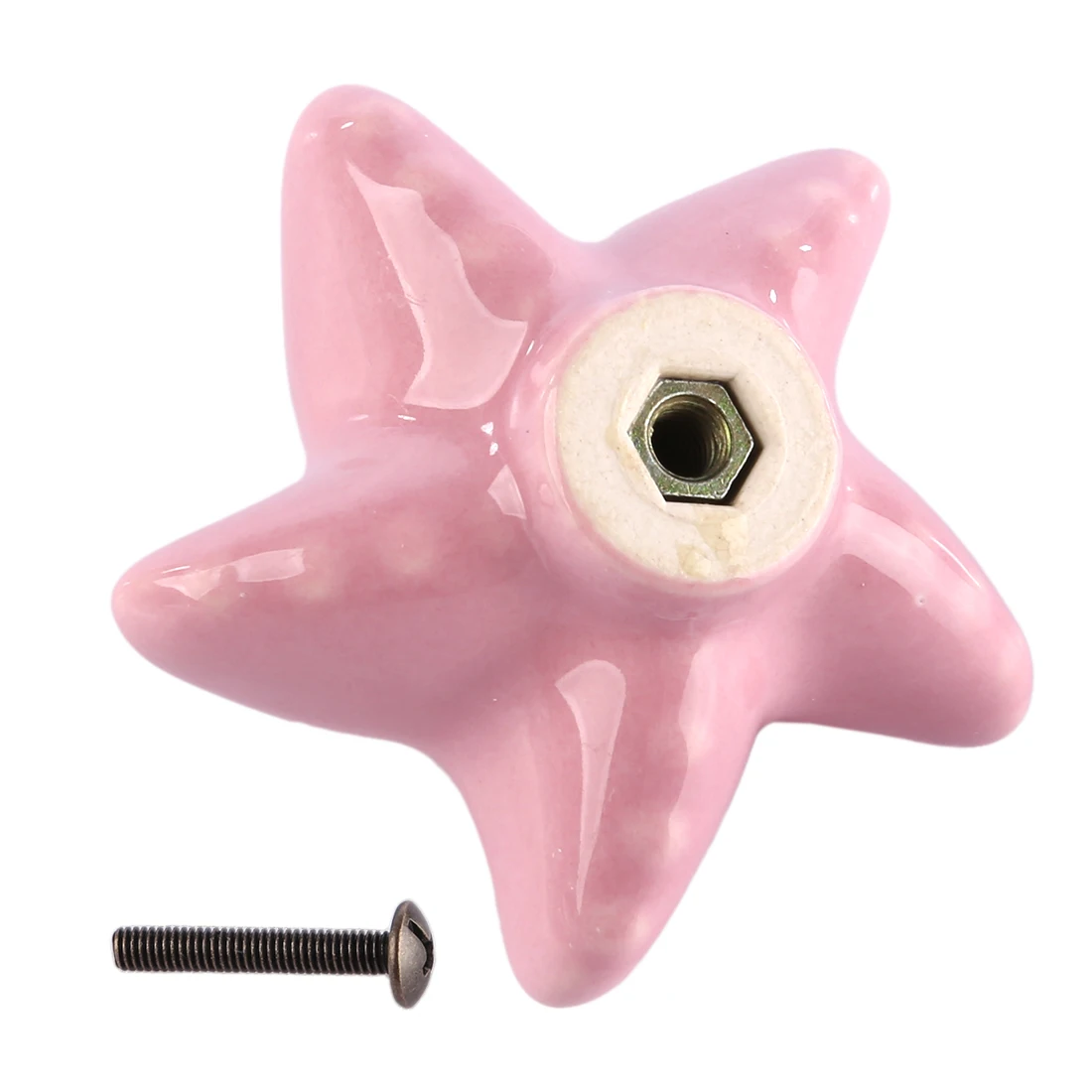 6 قطع مجموعة السيراميك لطيف نجم البحر على شكل مقابض لقطع الأثاث الإبداعية الباب مقابض خزانة للأطفال مجلس الوزراء لخزانة ملابس بأدراج الباب