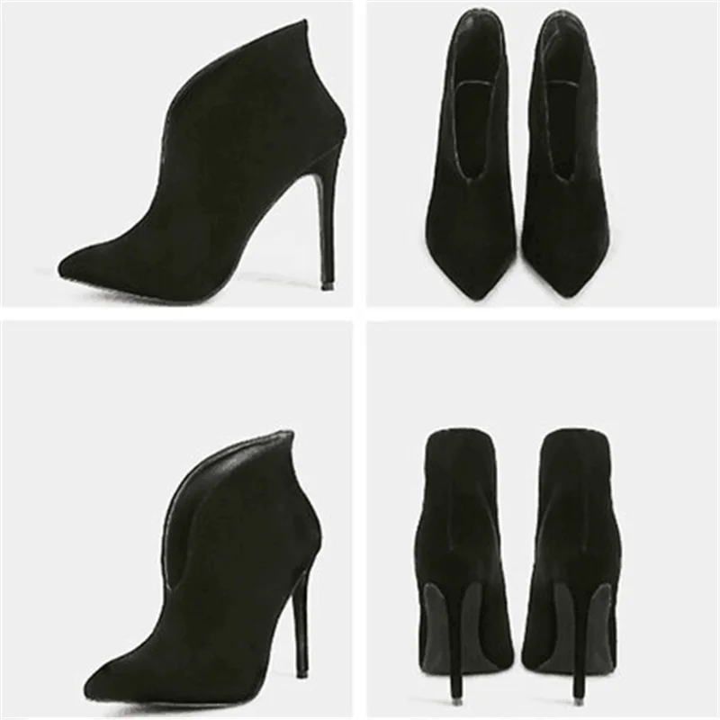 MStacchi Ladies New High Heel Boots V-Neck Simple Style Party Prom Casual Shoes Solid Pointed Toe Thin High Heels Shoes Woman MStacchi Ladies New High Heel Boots V-Neck Simple Style Party Prom Casual Shoes Solid Pointed Toe Thin High Heels Shoes Woman
