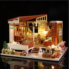 Новое поступление кукольный домик ручной работы миниатюрный кукольный домик Модель деревянная игрушка мебель Каса де куклы Boneca игрушечные дома