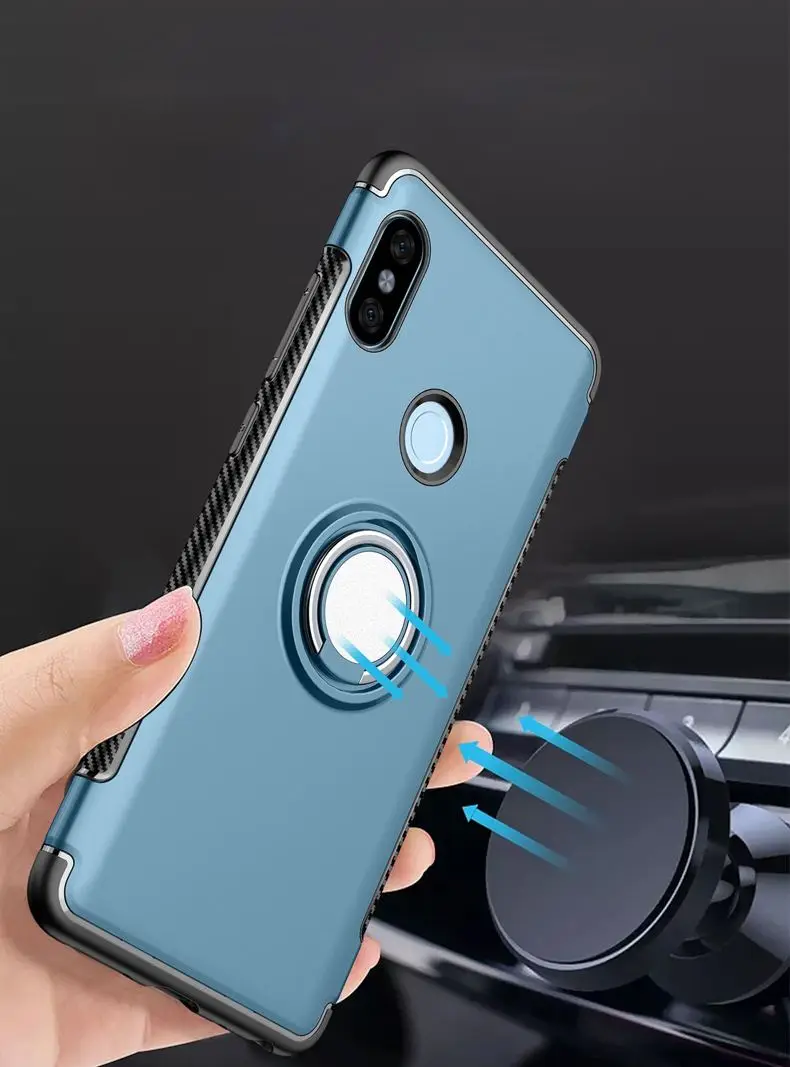 LEORY чехол для Xiaomi Redmi Note 7 глобальная версия кольцо держатель Магнитная автомобильная подставка чехол для телефона тип корпус телефона