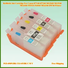10 комплектов PGI 450 CLI 451 PGI-450 CLI-451 перезаправляемый картридж для hp Canon iP7140 iP7240 MG5440 MG5540 G6440 MX924 iX6840 MG6340