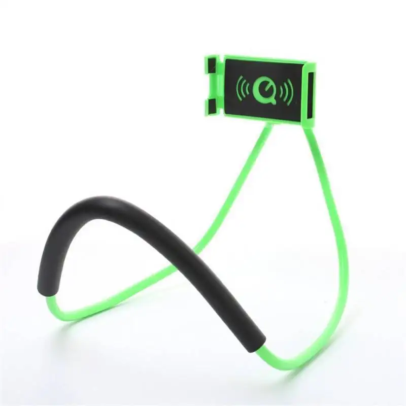 Универсальный гибкий кронштейн для ленивых, крепится на шею, держатель для селфи, телефона, вращающийся на 360 градусов, настольная подставка для iPhone smart samsung note 8 - Цвет: Green