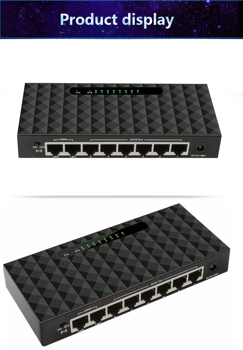 8 портов SPOE коммутатор Ethernet с 90 вт адаптер питания для сети ip-камер или беспроводной AP/6 PoE сплиттер подходит для CCTV 250 м