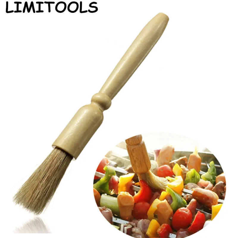 

1Pcs Hot Wooden Pastry Brush Basting Cake Baking BBQ Roasting Bake Cook Dusting Flour