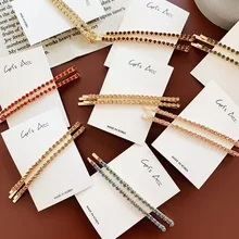 2 шт./компл. Модные Элегантные корейские платья с яркими кристаллами шпильки со стразами заколки длинные Заколки для волос Слайд зажим для волос аксессуары для волос