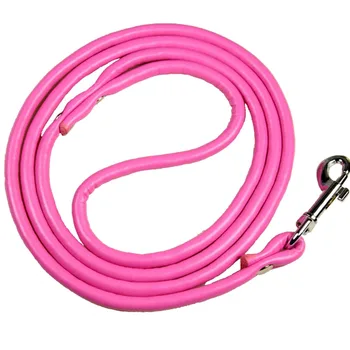 

4 Feet Pet Dog Leash Leather Puppy Rope Leads for Small Medium Dogs Training Walking Jogging Purple Pink Red Blue Black 50A