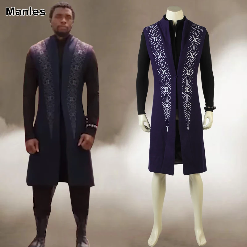 2018 Black Panther T/'Challa Cosplay Costume Wakanda King Jumpsuits Fancy Dress
