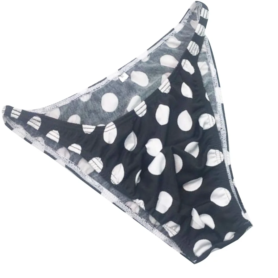 Sexy-men-s-underwear-String-Bikini-Narrow-Waist-Black-white-Dots-Polyester-Breathable-penis-jockstrap-underwear