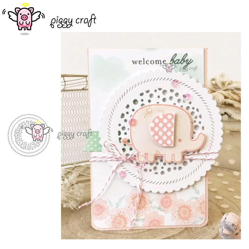 

Piggy Craft metal cutting dies cut die mold Circle frame decoration Scrapbook paper craft knife mould blade punch stencils die