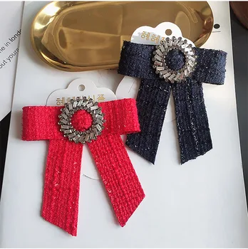 

Retro British Style Handmade beaded Bow patch /red Rhinestone patch stickers / DIY clothing materials handmade materials