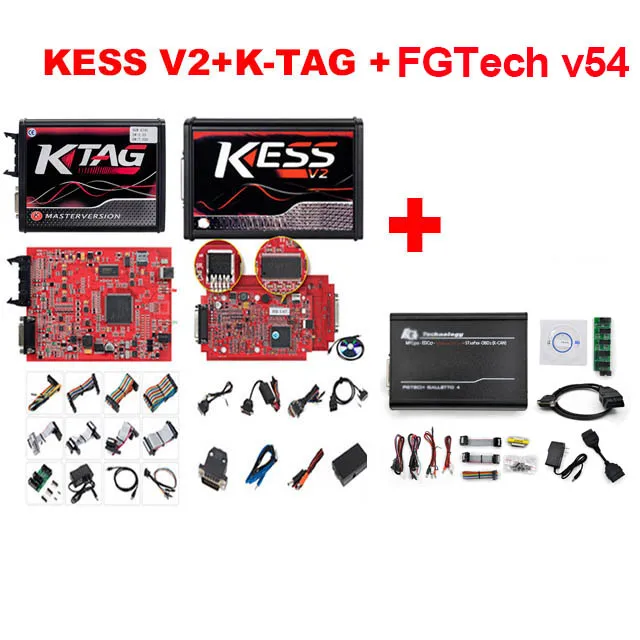 KESS V2 v2.47 V5.017 K-бирка 4 светодиодных V7.020 ЕС красная версия+ Нержавеющая сталь программатор BDM+ 22 шт. адаптер Тюнинг Комплект ECU программист - Цвет: KESS K-TAG FGTECH