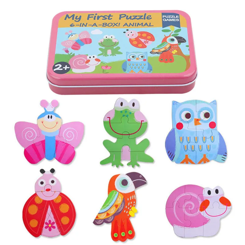 Children Puzzle Cartoon 3D Puzzle Wooden Puzzle Games Montessori Learning Education Toys For Children