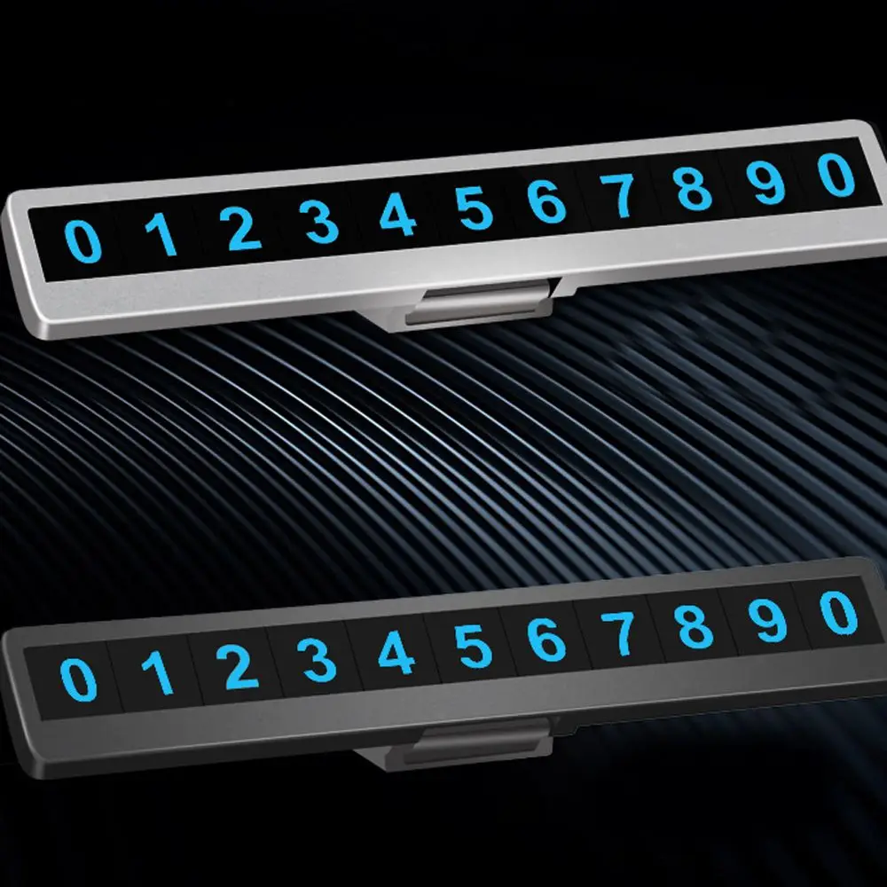 

1PC Luminous Magnetic Texture Sticker Night Temporary Car Parking Plate Telephone Phone Number Card Interior Decal