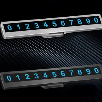 

1PC Luminous Magnetic Texture Sticker Night Temporary Car Parking Plate Telephone Phone Number Card Interior Decal