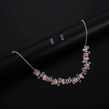New Geometric Square Silver Jewelry for Women Zinc Alloy Chokers Statement Necklace Pendants Jewelry Small Stud Earrings 5 Color New Geometric Square Silver Jewelry for Women Zinc Alloy Chokers Statement Necklace Pendants Jewelry Small Stud Earrings 5 Color