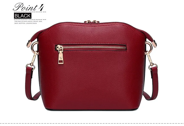 MJ Bag Ladies Genuine Leather Messenger Bag Female Real Leather Cowhide Shell Bags Womens Crossbody Shoulder Bags Solid Small (21)