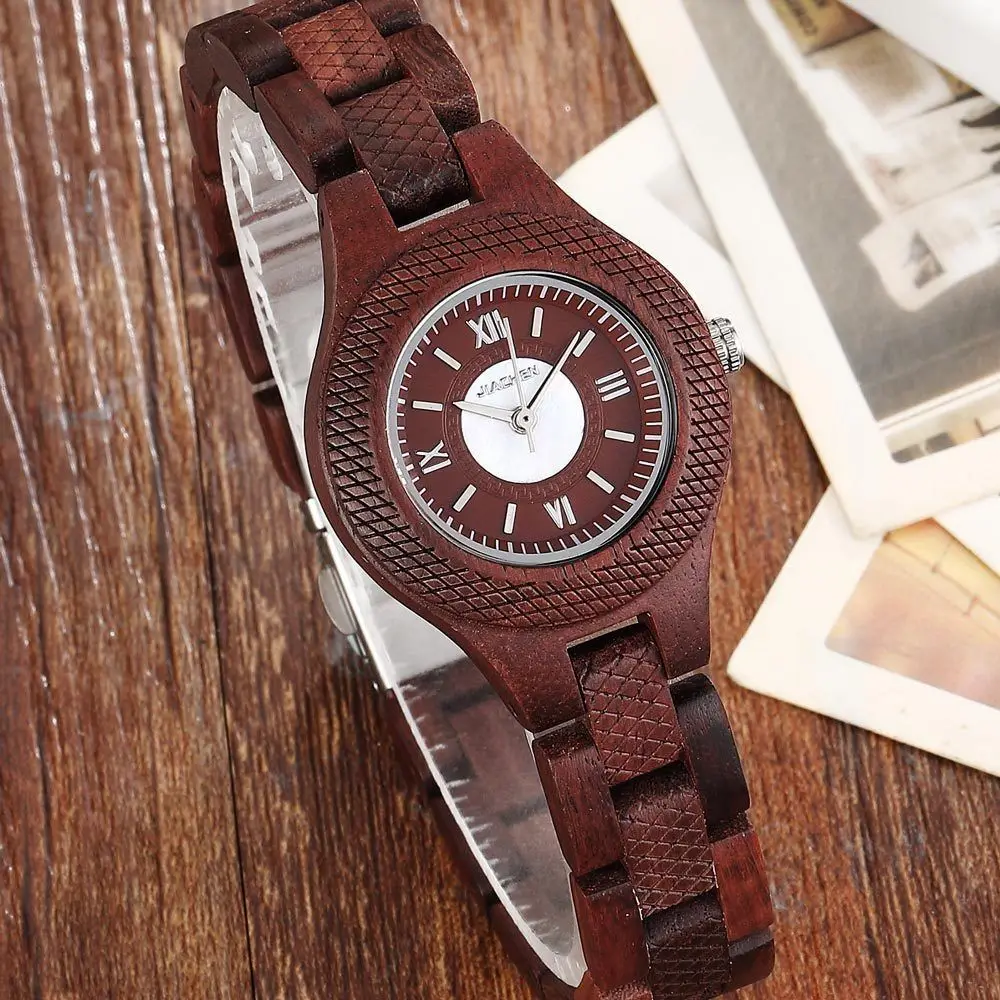 

Top Band Women Wood Watch Handcrafted Simple Elegant Lightweight Wooden Analog Ladies Quartz Wristwatch Clock relogio feminino