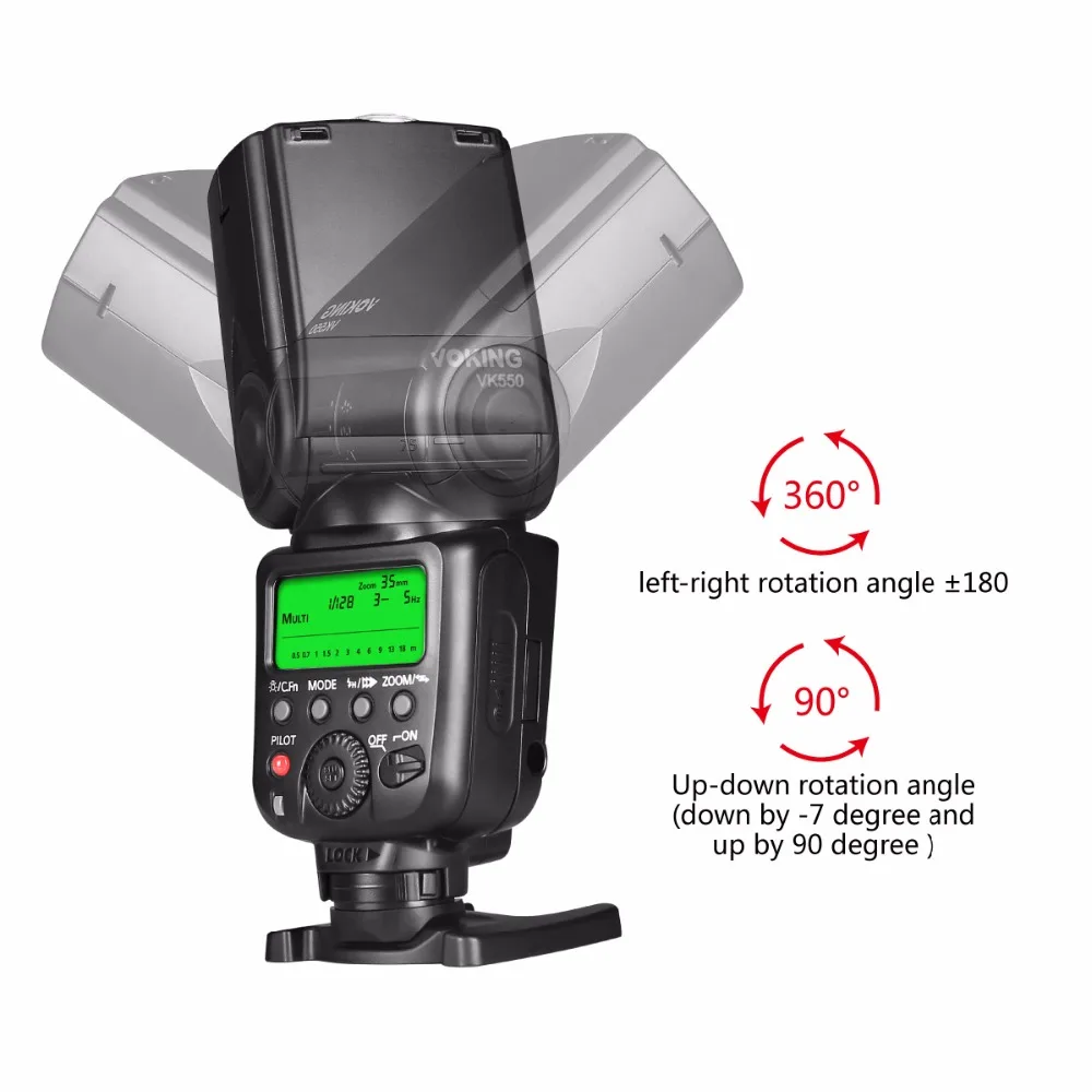 Вспышка Voking VK550 ETTL ручная вспышка с ЖК дисплеем для Canon EOS Rebel 5DS 5DSR Mark IV 5D III 6D 6D|speedlite