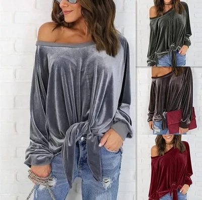

Plus Size Loose Bandage Sweatshirt Women Long Sleeve Drop-shoulder Tracksuit Pullovers