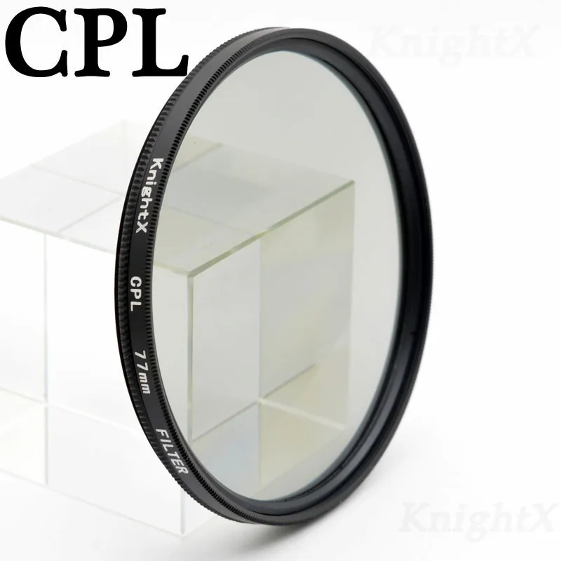 CPL KnightX 49 мм-77 мм 52 мм HD MC UV MCUV фильтр для снимков неба для Nikon D3100 D3200 D5200 D7100 D5100 fotografia lentes d5500 ткань для посуды - Цвет: CPL