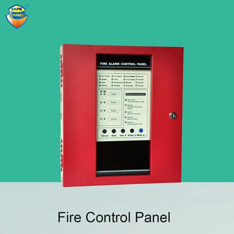 Fire Control Panel 4 Wire Zones Support Smoke Alarm System Combustible