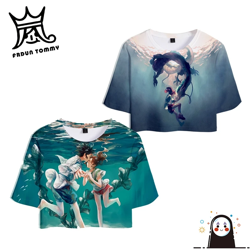 FRDUN/Женская Сексуальная футболка в стиле Хаяо из японского аниме с унесенным спиром в стиле Харадзюку, Топ Miyazaki Hayao, модная дизайнерская одежда для девочек