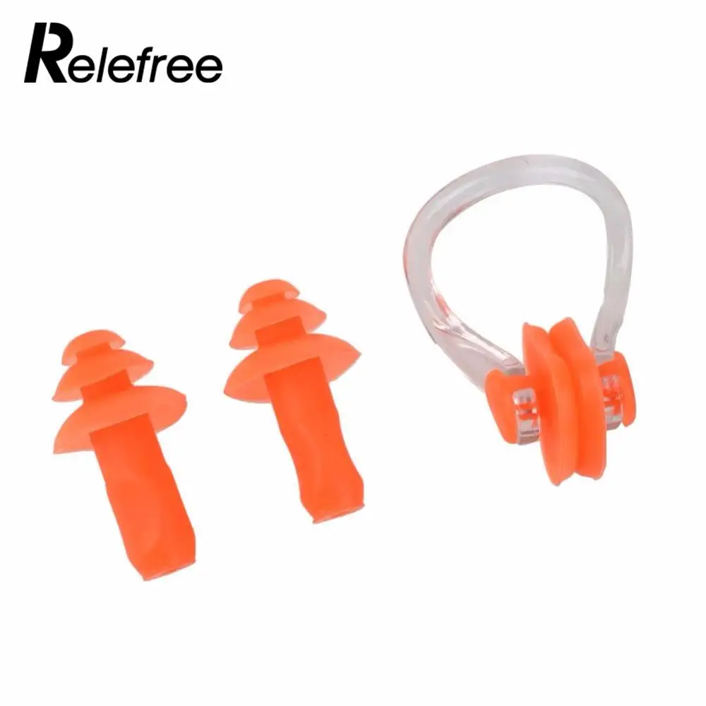 Soft Silicone Swimming Earplugs Nose Clip Swim Waterproof Kit Diving Case Set Swimming Pool Accessories Water Sports