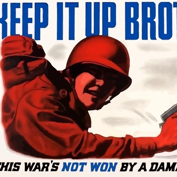 Digitally restored war propaganda poster Poster Print (16 x 11)