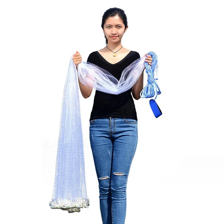 

Finefish Cast Net 2.4M-7.2M Hand Cast Net Mesh High Quality Nylon American Style Fishing Network Sport Throw Fishing Net