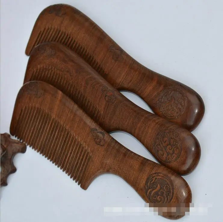 Продукты по уходу за волосами натуральный массаж черный сандаловое дерево ручка волосы деревянные расчески для подарка щетки