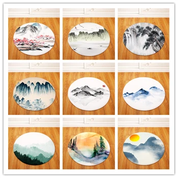 

Ink painting Round Carpet Kids Play Tent Gym Rug Bedroom Living Room Coffee Table Floor Mats /Baby Crawling Carpets