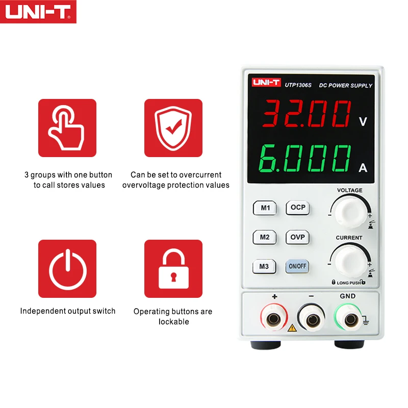UNI-T UTP1306S одноканальный Линейный источник питания постоянного тока с низкой пульсацией/шумовым напряжением/током
