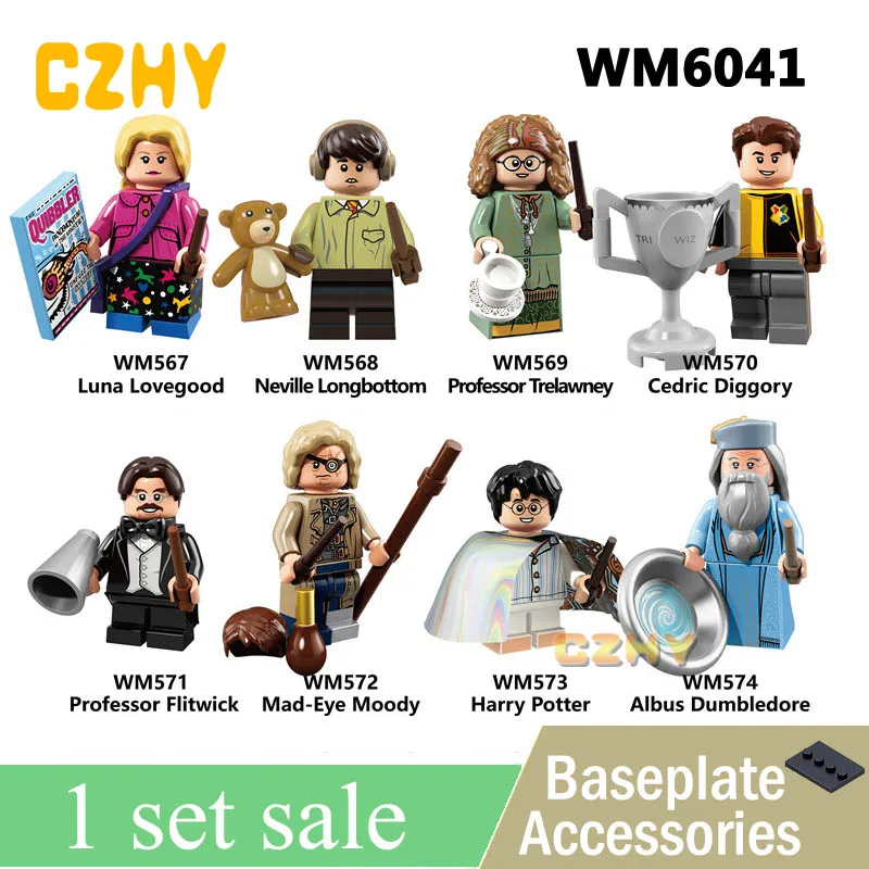 

Harry Series Potters Flitwick Dumbledore Longbottom Luna Diggory Building Blocks Toys for Children WM6041
