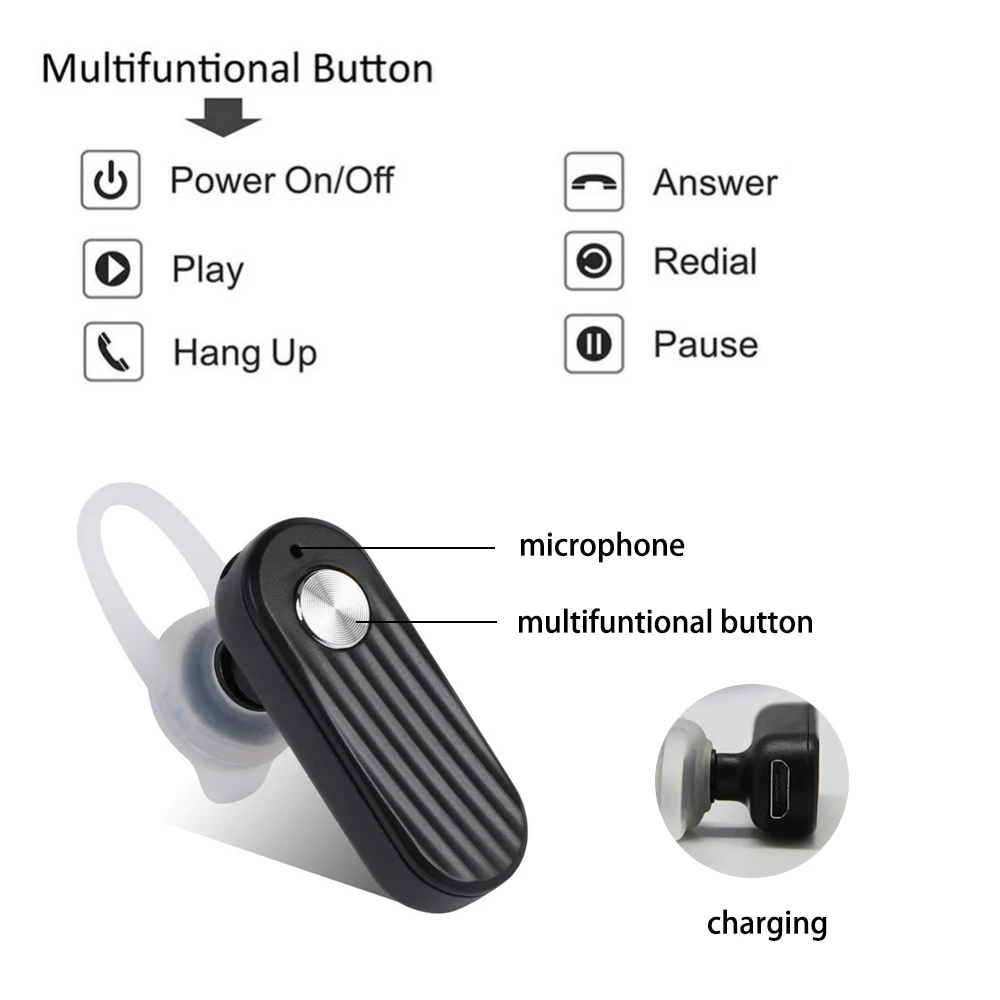 Беспроводная Bluetooth гарнитура M520 мини с микрофоном скрытые Наушники для всех