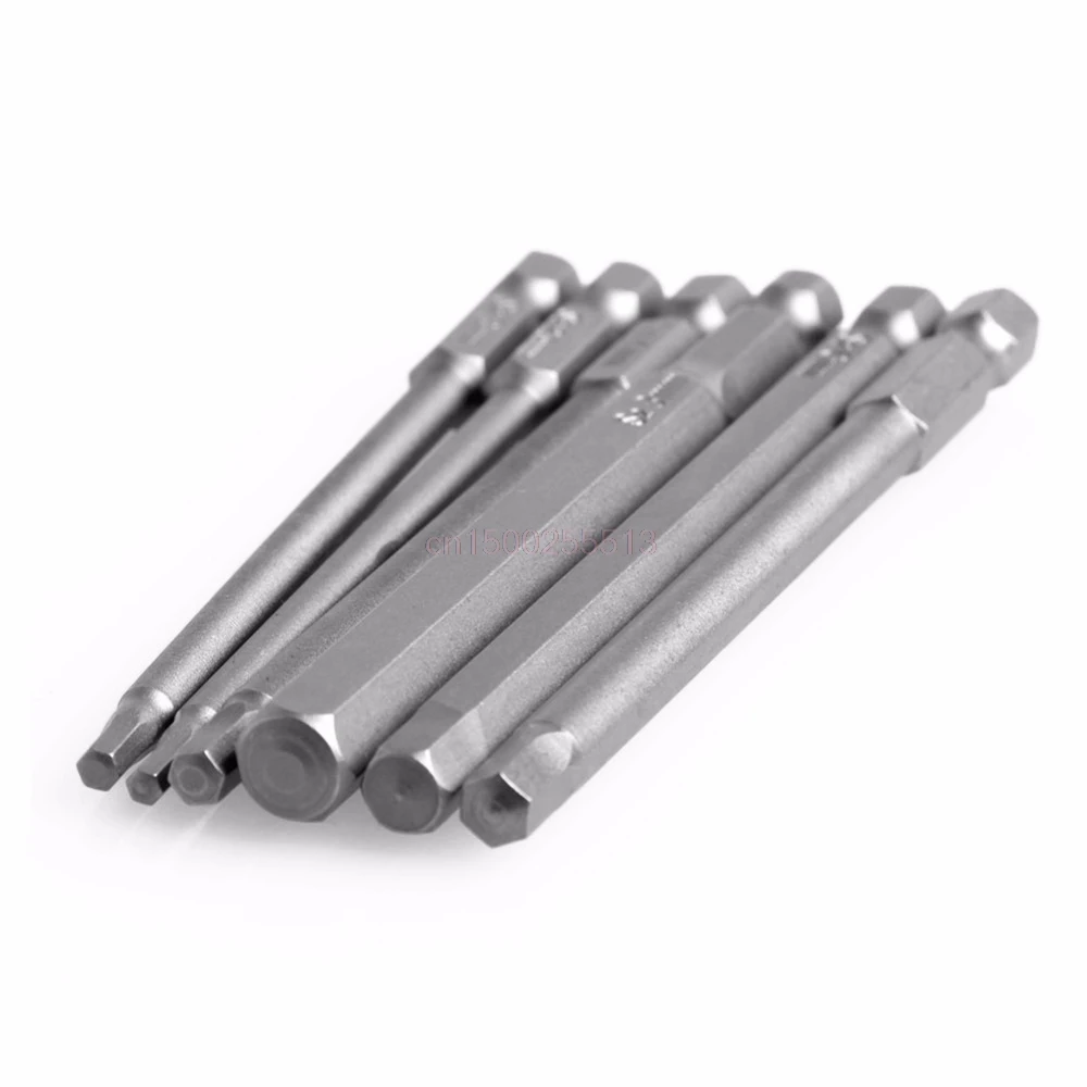 6 шт./компл. T2.5 T8 100 мм Магнитная отвертка Torx биты 1/4 &quotшестигранный