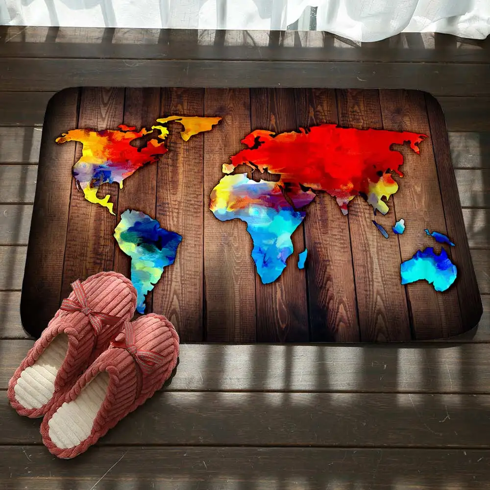 World map Pattern Living Room Decoration Carpet Rugs for Bedroom Soft Door Mat Coffee Table Carpets 60x90cm Bathroom Decor 2019 | Дом и сад