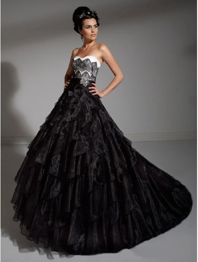wedding gown black and white