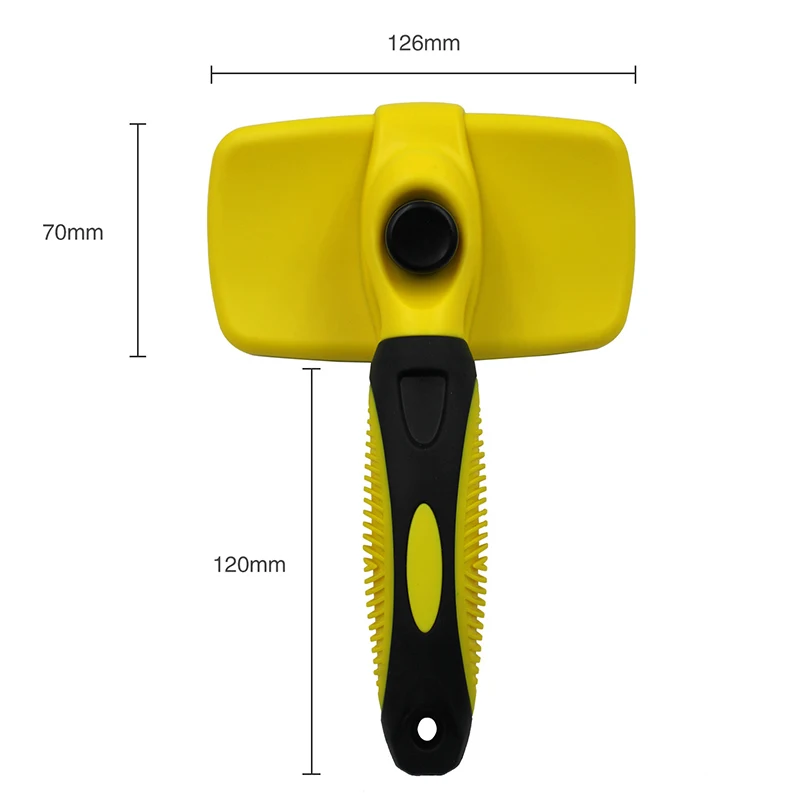 Cat Dog Universal Hairbrush Comb For Cats Automatic Hair Removal Comb For Dogs Pet Hair Remover Grooming Stainless Steel Yellow Cat Dog Universal Hairbrush Comb For Cats Automatic Hair Removal Comb For Dogs Pet Hair Remover Grooming Stainless Steel Yellow