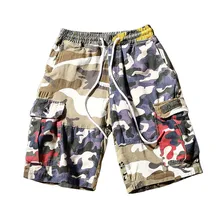 Мужские летние шорты, новинка, повседневные камуфляжные шорты, мужские шорты в стиле хип-хоп, уличный стиль, брендовые свободные камуфляжные шорты